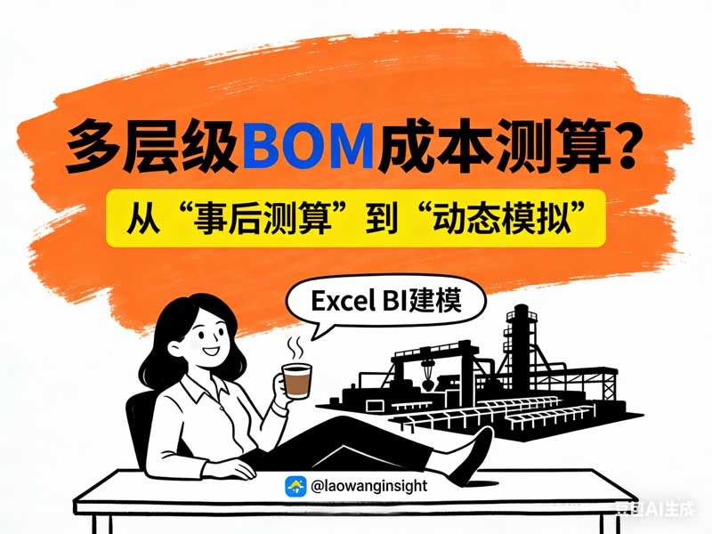 多层级BOM动态展开卷算,制造业财务BP搞定成本测算的核心技能,从“事后测算”到“动态模拟”:如何用BI模型实现制造业的报价自动联动?-小微之家 | 汪斌带你开公司 | 老汪洞察