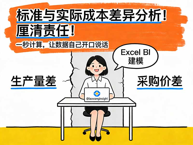 标准与实际的成本差异分析（价差与量差的全自动分离模型），月底开会采购和生产总在吵架？财务BP用这套“价差量差分离模型”一招制敌！-小微之家 | 汪斌带你开公司 | 老汪洞察