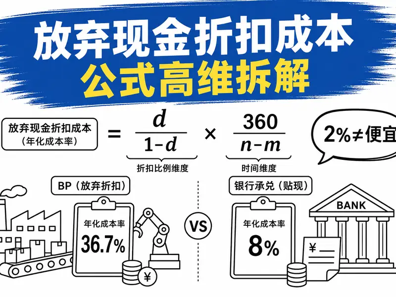 放弃现金折扣成本怎么算?公式高维拆解与资金会决策-小微之家 | 汪斌带你开公司 | 老汪洞察