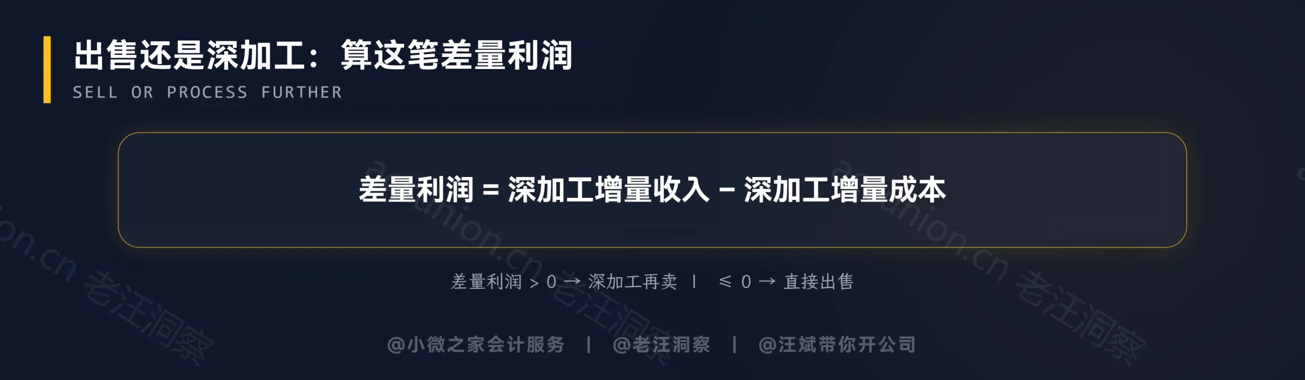 出售或深加工差量利润