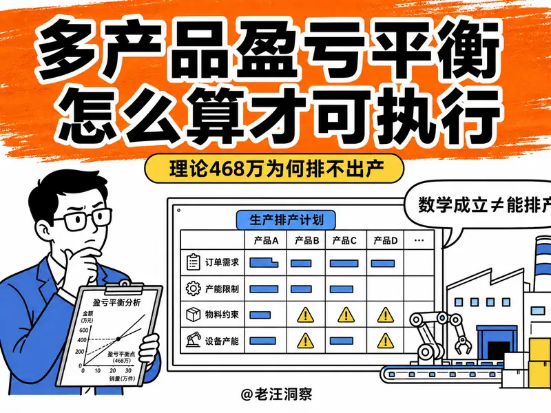 多产品盈亏平衡:为什么算出468万,工厂却排不出产?-小微之家 | 汪斌带你开公司 | 老汪洞察