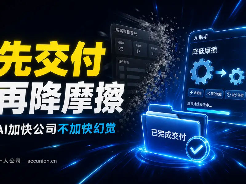 用AI加快一人公司,而不是加快幻觉:先有交付,再用模型降摩擦-小微之家 | 汪斌带你开公司 | 老汪洞察
