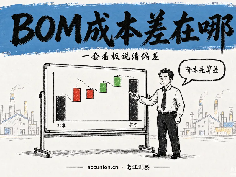 BOM 标准成本 vs 实际成本差异怎么分析?某激光雕刻机厂商的瀑布看板实战(含可交互 Demo)-小微之家 | 汪斌带你开公司 | 老汪洞察