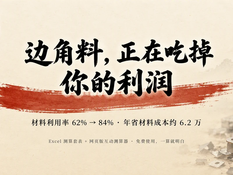 材料利用率从 62% 到 84%，一年能省多少钱？边角料吃掉利润的四笔账（附可下载测算底稿）-小微之家 | 汪斌带你开公司 | 老汪洞察