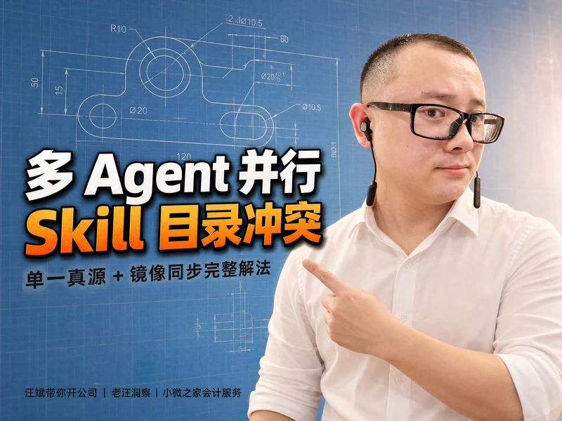多 Agent 并行干活,Skill 目录一冲突就全乱:单一真源 + 镜像同步的完整解法-小微之家 | 汪斌带你开公司 | 老汪洞察