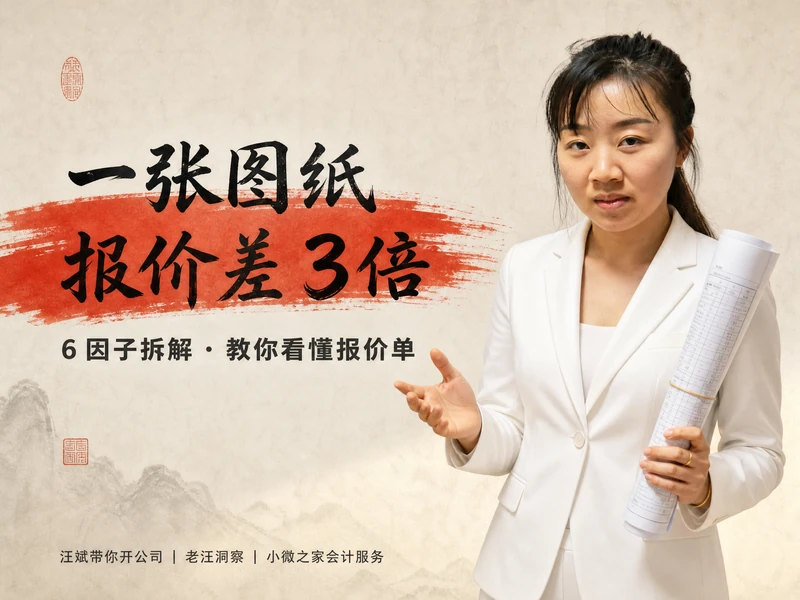 同一张图纸报价差 3 倍:0.80 vs 2.50,把 1.70 元差价拆成 6 笔钱看清谁在藏猫腻(附可下载测算底稿)-小微之家 | 汪斌带你开公司 | 老汪洞察